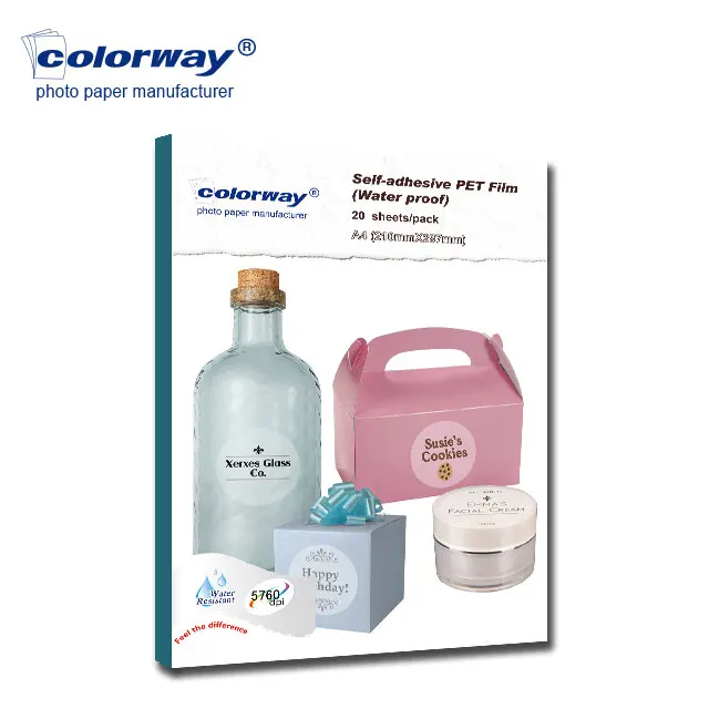 A4 self-adhesive inkjet printable transparent PET film sticker paper