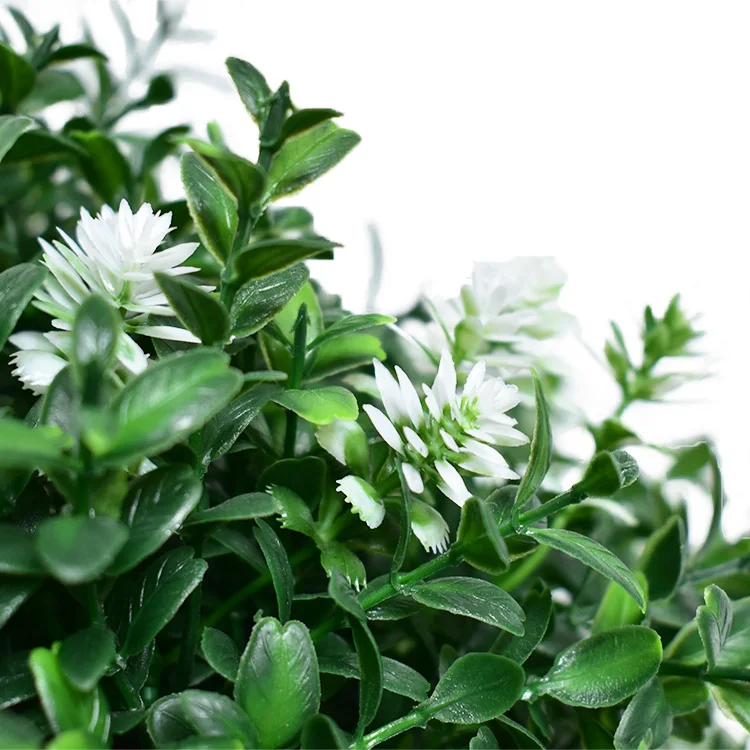 60CM Factory Artificial topiary boxwood ball tree with white flowers for decoration MY1774