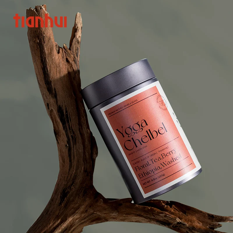 Tianhui Simple Small Round Airtight Coffee Beans Tin Cans Spice Powder Canister Food Grade