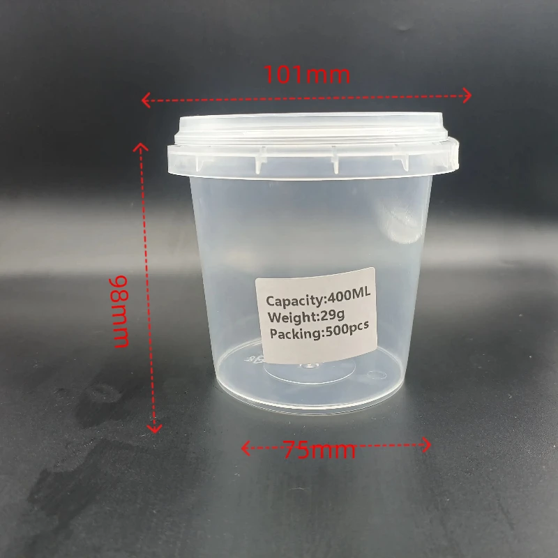 Plastic Bucket with Lid Round clear Pails  Food Grade Bucket Take Away Container