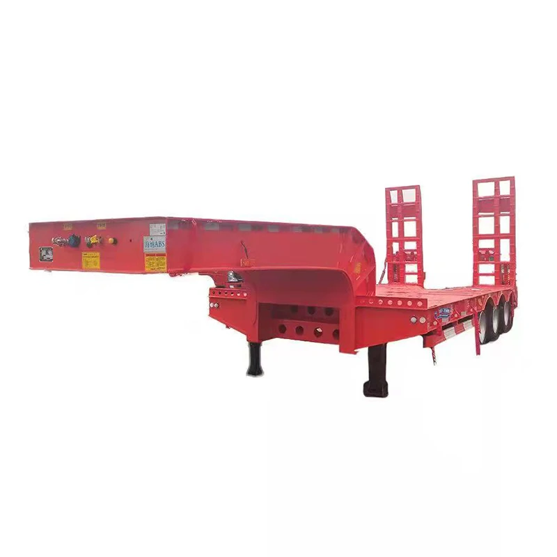 New 3 axles 60-100 ton lowboy semi trailer lowbed truck trailer low bed trailer