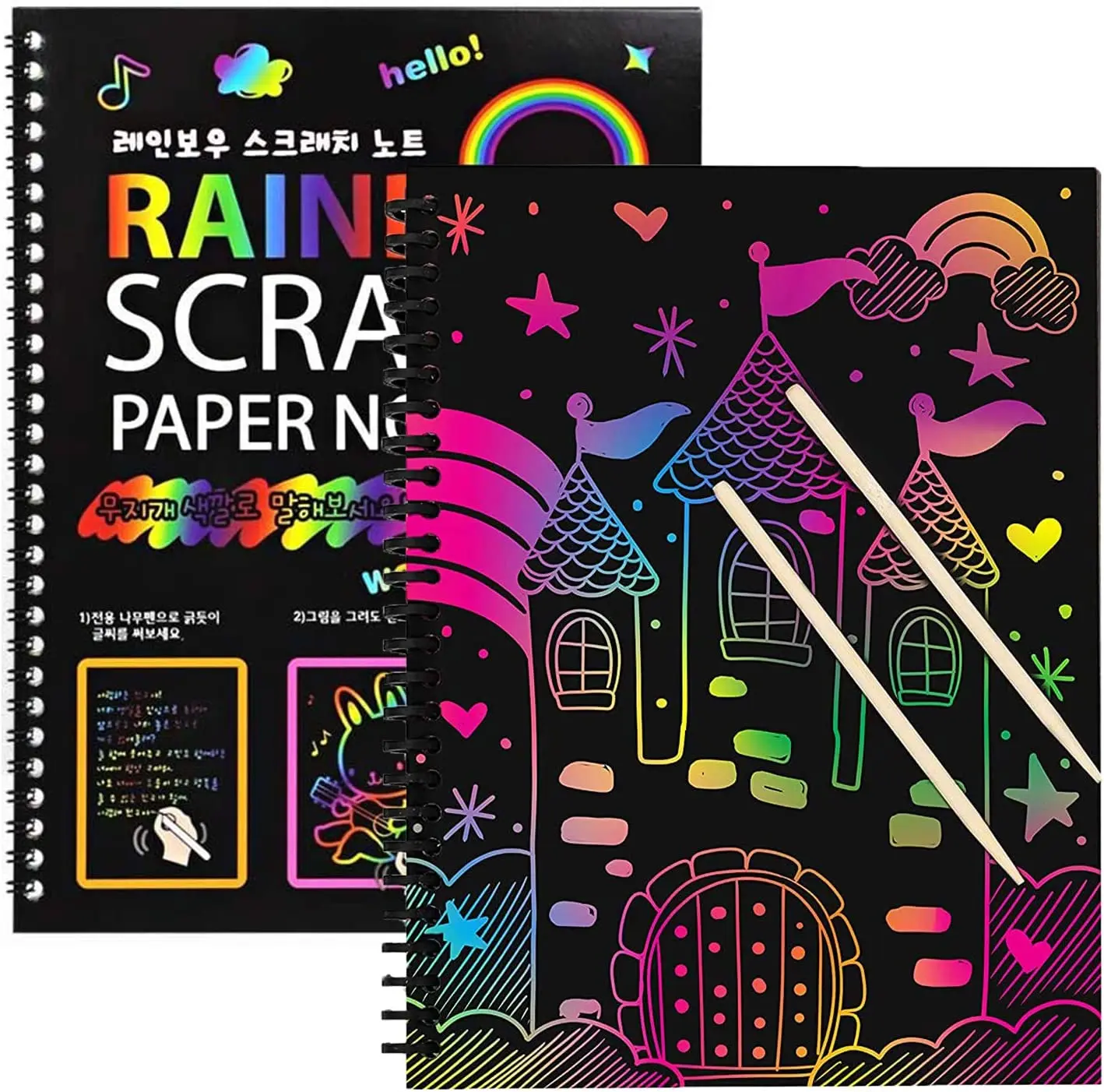 Hot Sale DIY Rainbow Scratch and Sketch Drawing Books 200gsm  for Adults