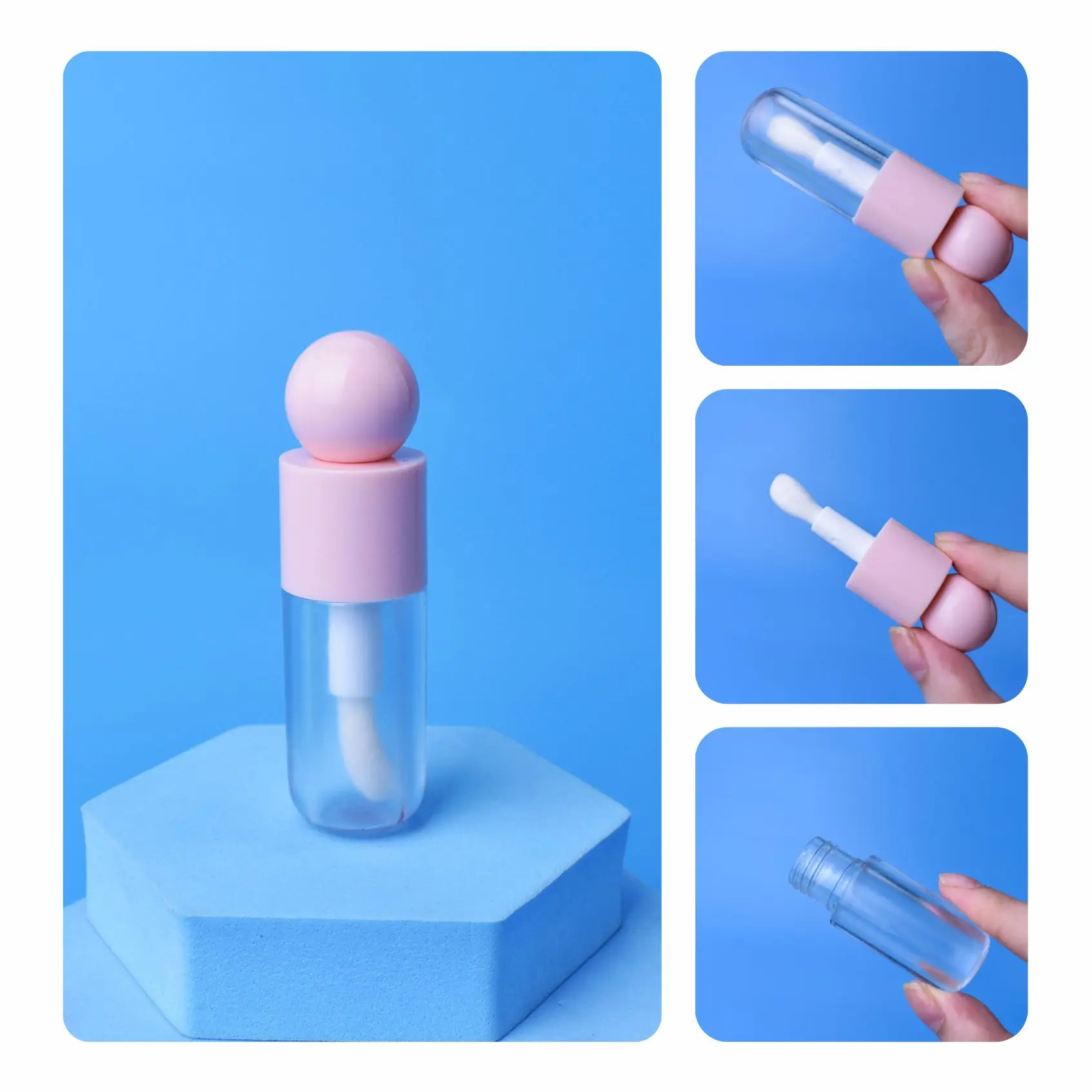 Cosmetic Popular Bulk Order Plastic Lip Balm and Lipgloss Case Two Tone Two Colors Lip Cream Tube Packaging