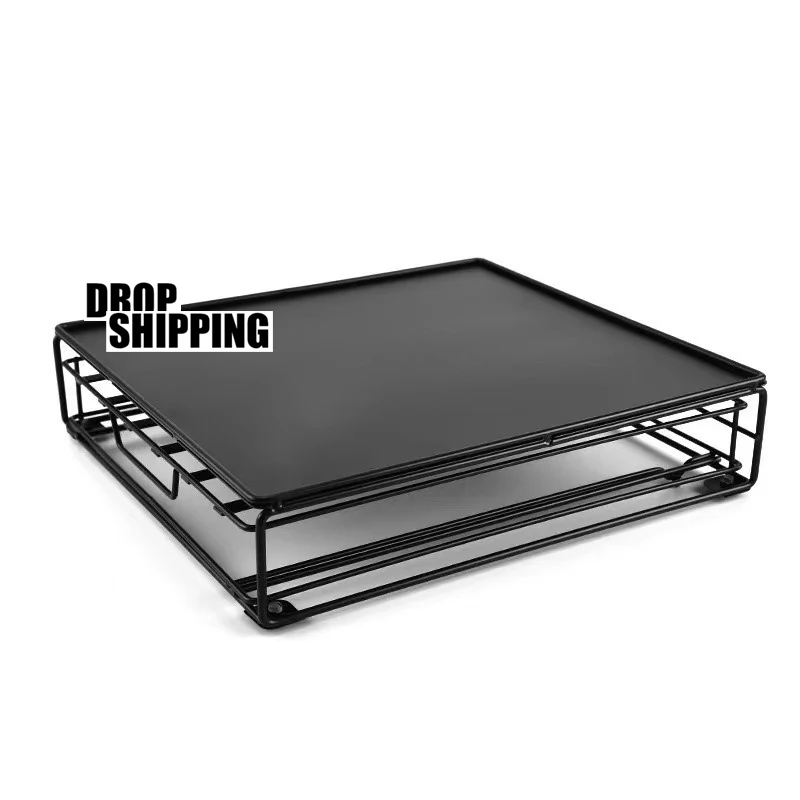 Прямая поставка, современный офисный держатель для кофейных капсул в гостиной с шкафчиком, металлическая Стальная полка, подставка для хранения кофе