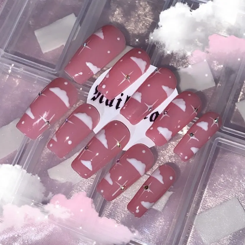 custom logo package box nail supplier long ballerina popular false nails for salon and lashes sets