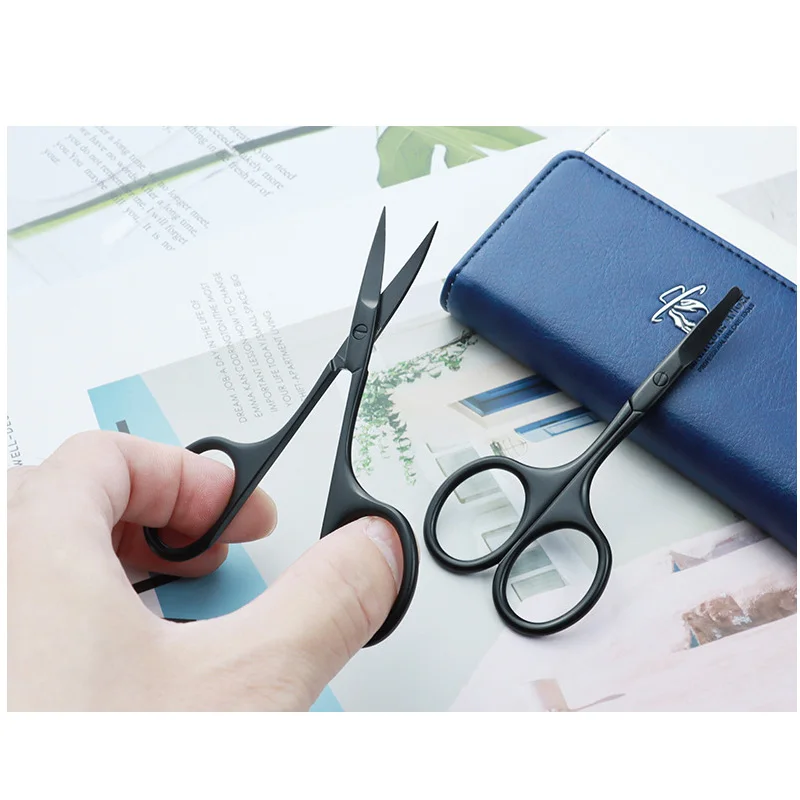 Wholesale Custom Labeling Professional Stainless Steel Eyebrow Scissors Safety Makeup Tools Nail Scissors