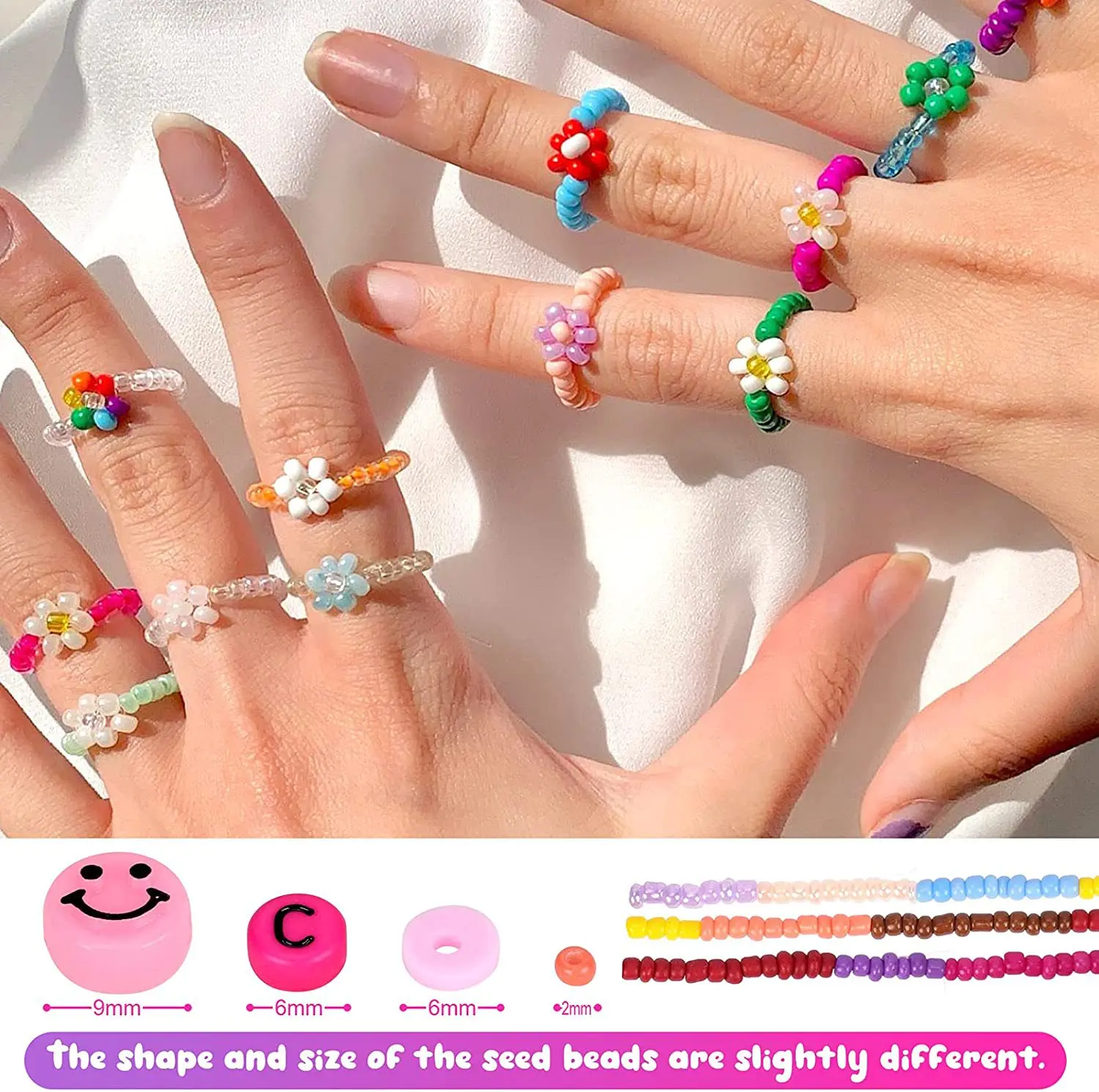 Diy Glass Kits 48 Grid Alphabet Beads Sets Polymer Crystal Seed Beads for OEM Clay Jewelry Making Letter Bead Craft Kit