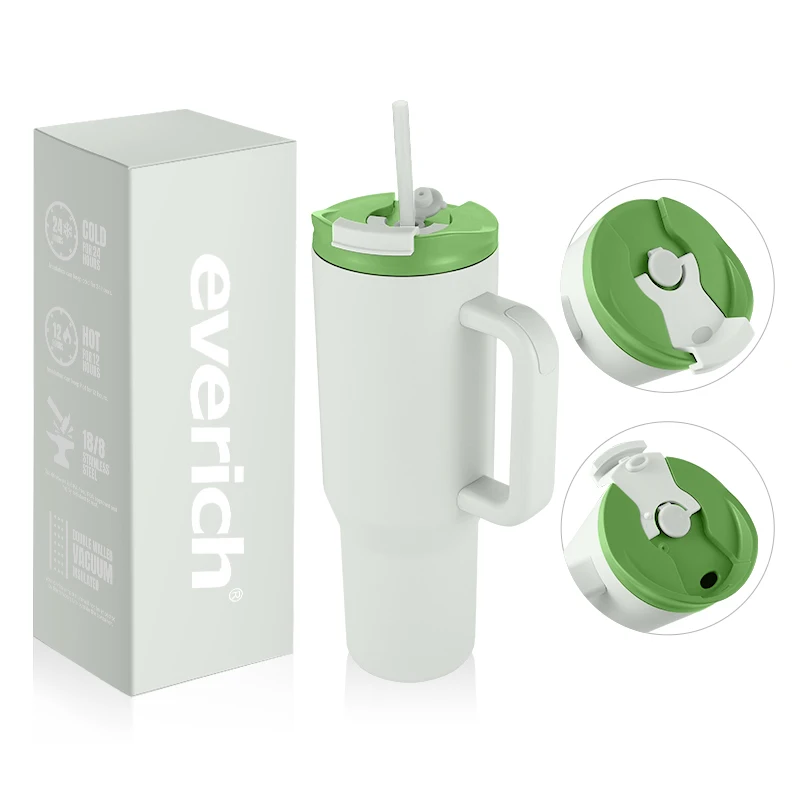 2024 New Everich  Latest Beer Cups Blank 40oz Stainless Steel Vacuum Insulated Tumbler with handle Travel Mug for Pet Lovers