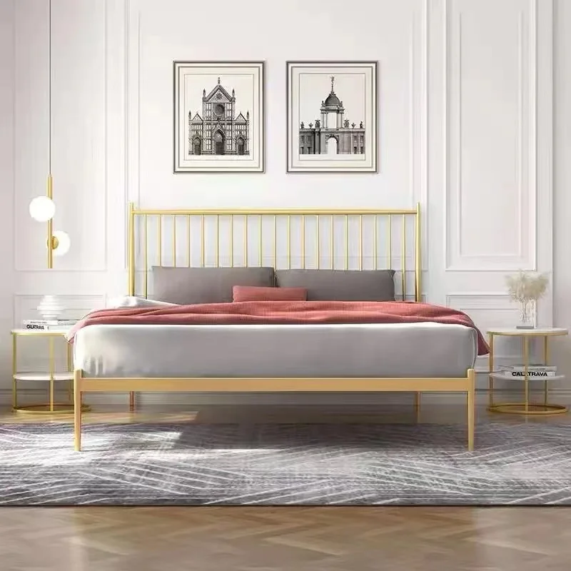 White Queen Bed Factory direct sale fashion product home furniture bedroom single and double hotel metal bed