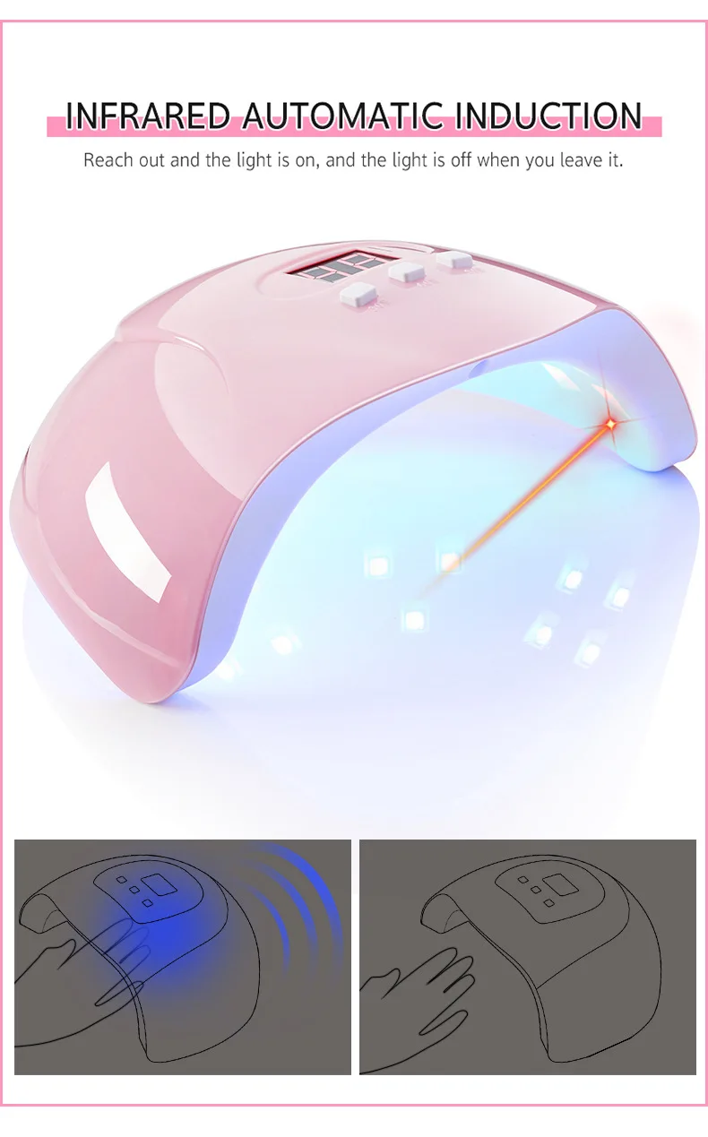 54W UV LED Nail Lamp Quick-drying Smart Sensor Nail Dryer