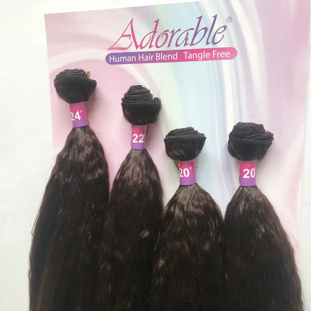 High Quality Africa Hair High Temperature Fiber 4 Bundles Full Head Synthetic Hair With Closure