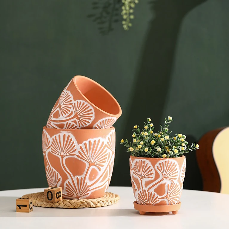 New arrival modern home garden decoration clay pot indoor ceramic succulent planters terracotta pots for plants