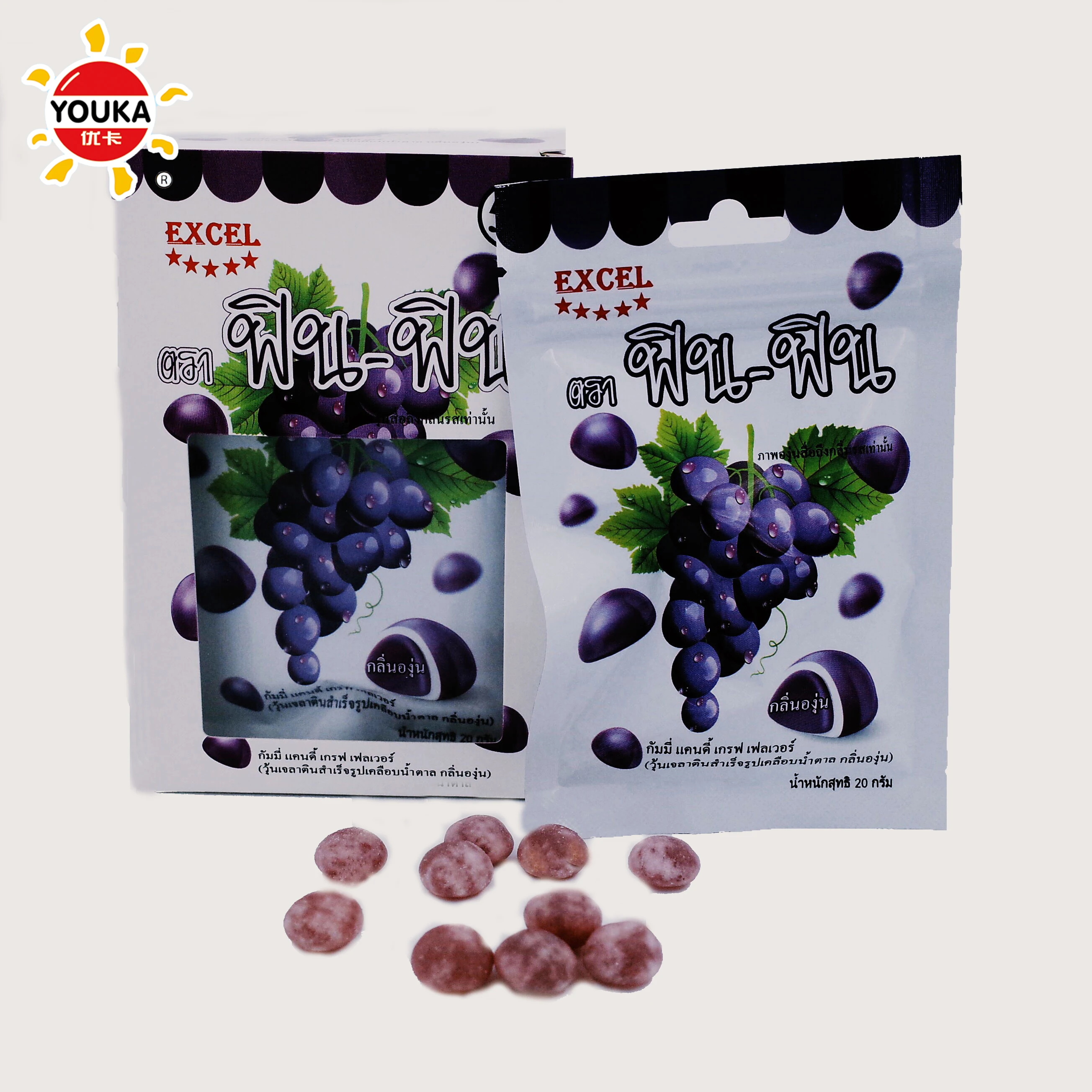 
20g Soft Coating Gummy Candy Sweet Fruit Chewy Candy 