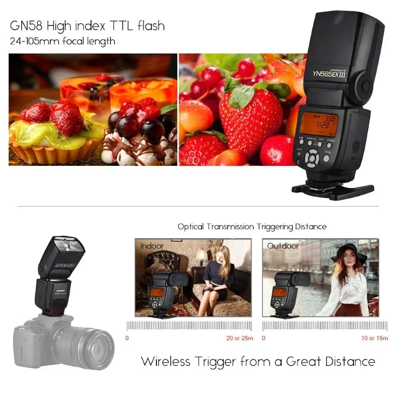 Вспышка Yongnuo YN565EX III TTL DSLR Speedlite GN58 для камеры Nikon D800 D7100 D5100 D3100 D3000 D700 D300s D200 D90 D80 D70 D40x