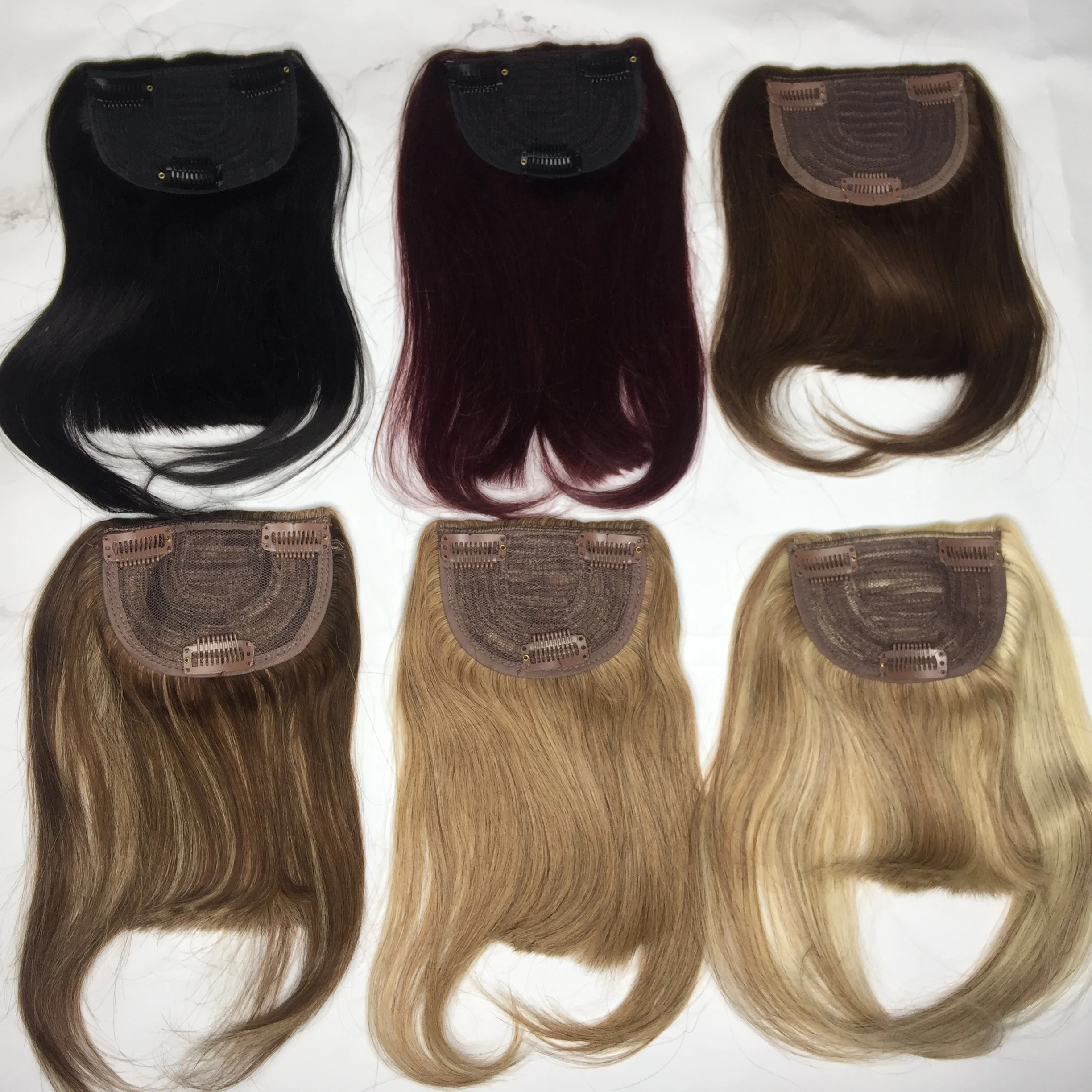 
Wholesale Cheap Virgin Remy hair Extension Clip In Fringe,1B 99J 613 Colors Human Hair Bangs 
