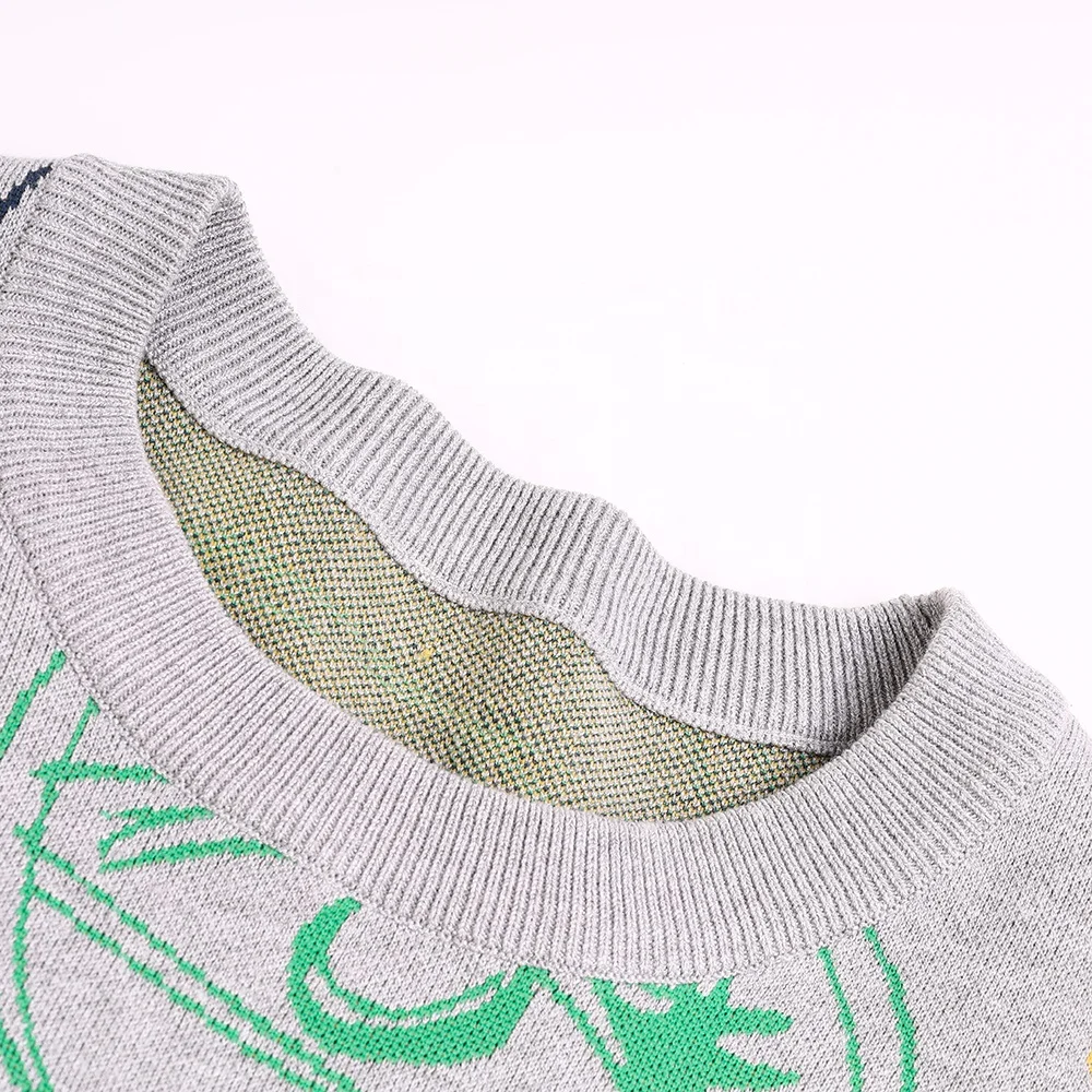 Original 2022 Custom OEM & ODM Long Sleeve O-neck Simple pattern knit pullover street wear sweaters For men