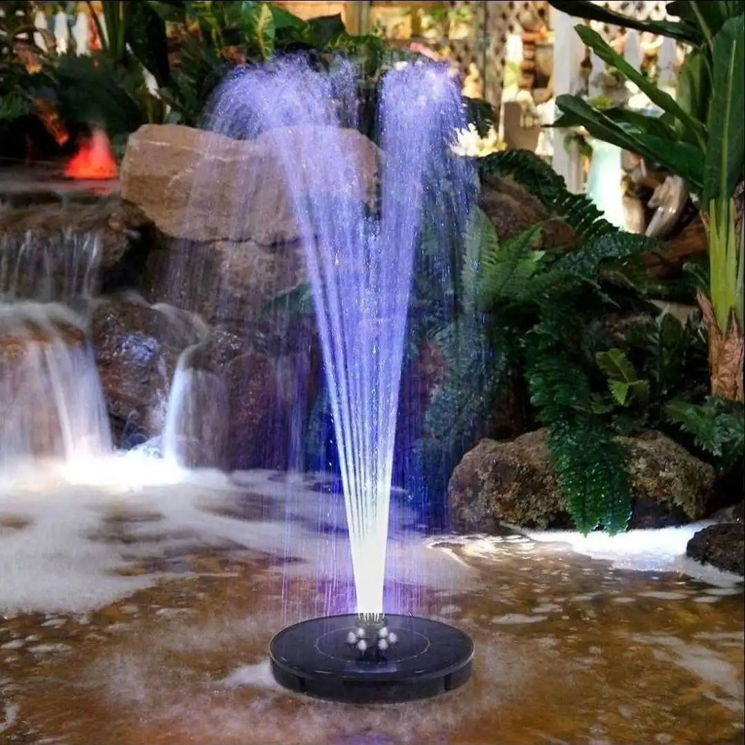 2020 new solar powered water pump solar fountain with led light