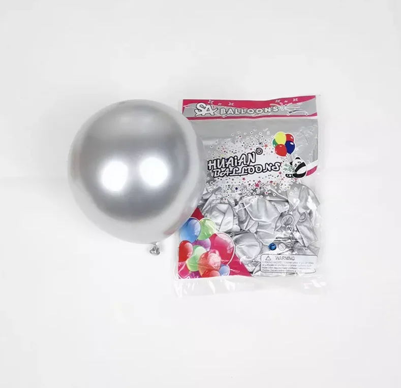 10 12 Inch Pure Chrome Balloon Latex Balloon Metal Ball for Wedding Party Birthday Decoration Balloon