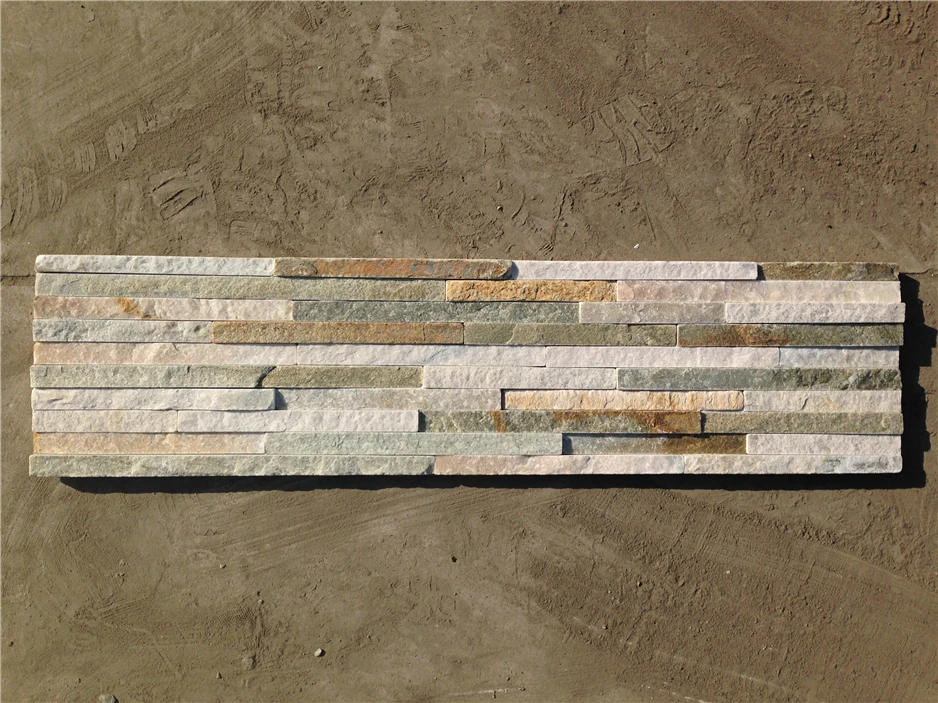 yellow quartzite stone Wall Veneer Mixed grey Slate Culture Stone Veneer for wall cladding