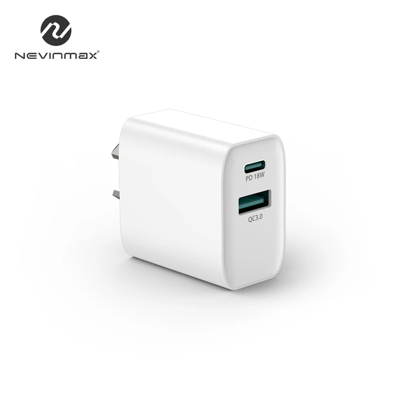  2020 RTS двойной порт PD18W + QC18W настенное зарядное устройство портативное мощностью 18