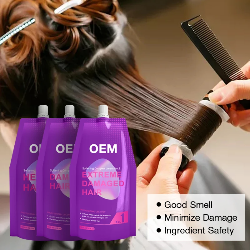 Private Label Professional Salon Use Hair Styling Permanent Rebonding Straightening Cream Curling System Hair Perm Lotion