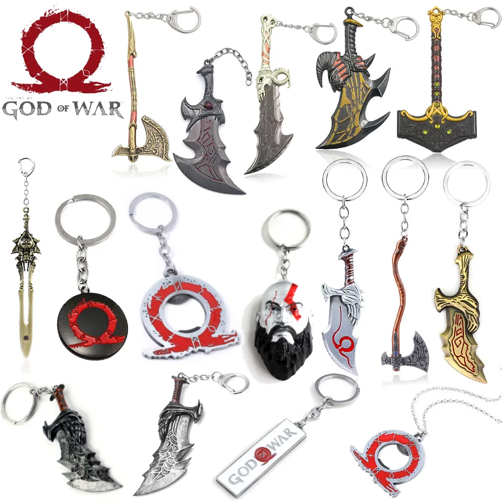 Игра God Of War 4 Кратос лезвие Хаоса модель оружия маска металлический брелок мужской кулон