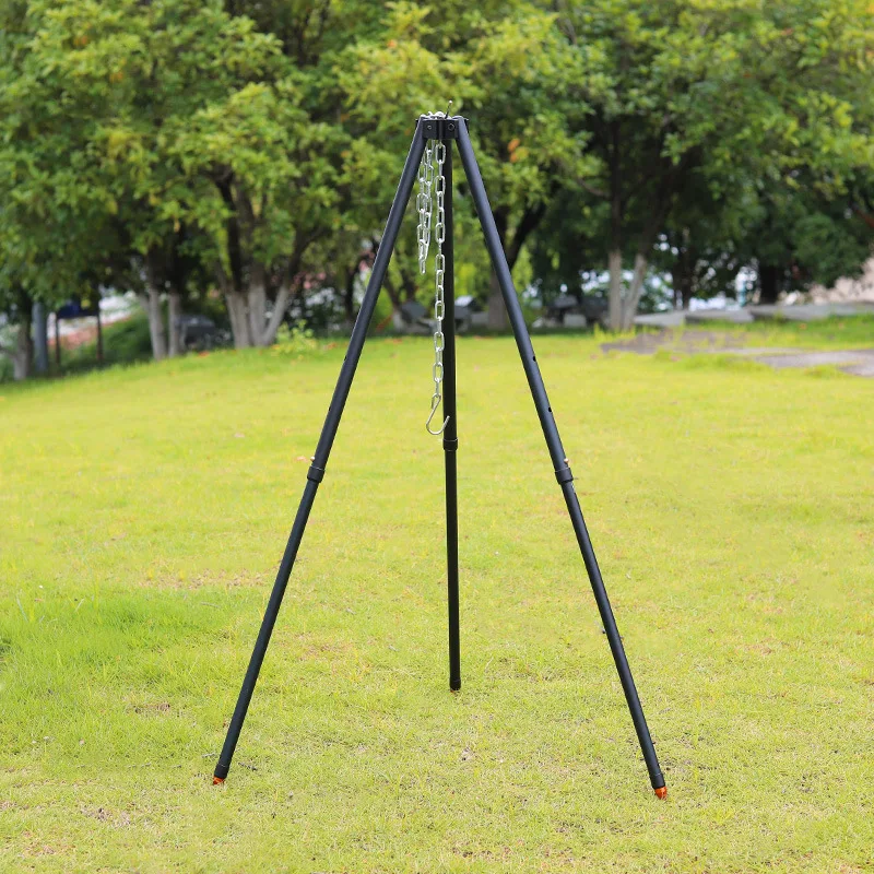 Outdoor Picnic Camping Bracket Portable Lightweight Hanging Pot Bracket Tripod Hanger With Campfire Rack Camping Supplies