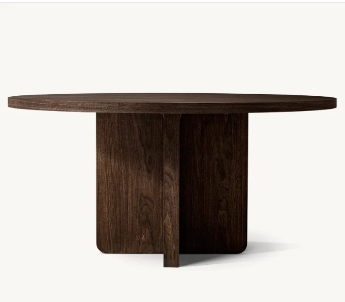 American Customization Luxury Dining Room Furniture Round Wooden Dining Tables With Chairs