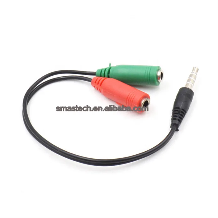 High Quality 6 Inch 3.5mm 3-Ring Speaker/Microphone Headset Splitter For Phone Computer Cabo