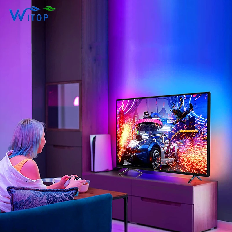 Лидер продаж новейшая версия 2 1 HDMI TV комплект с атмосферной подсветкой тот же экран интеллектуальная настенная Светодиодная лента для телевизора
