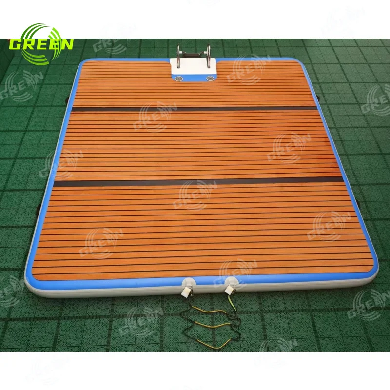 Green Sup Dock Yacht Dry Dock Jet Ski Floating Inflatable Pontoon Boat Dock with Accessories Water Play Equipment
