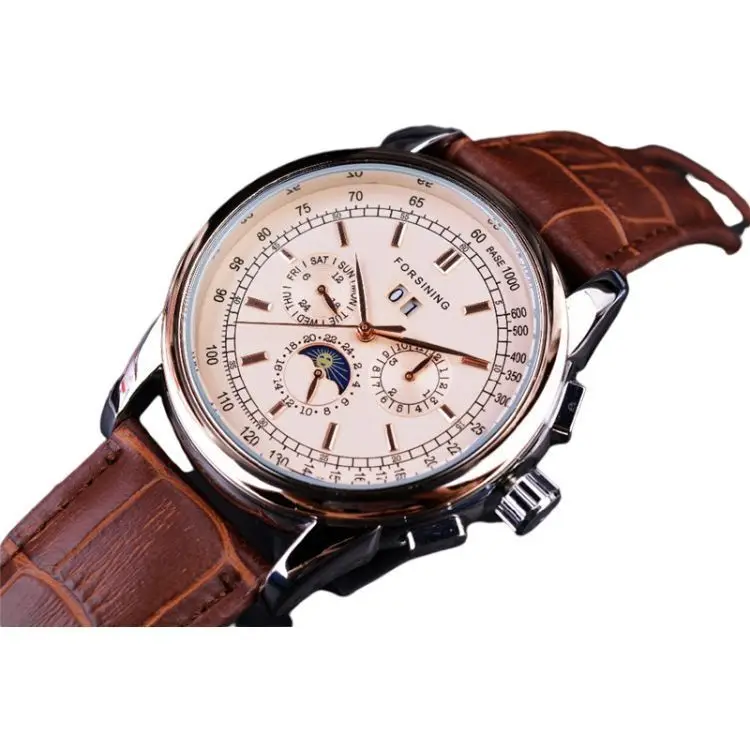 Men Watches Brand Automatic Mechanical Watch Male Genuine Leather Business Wristwatch