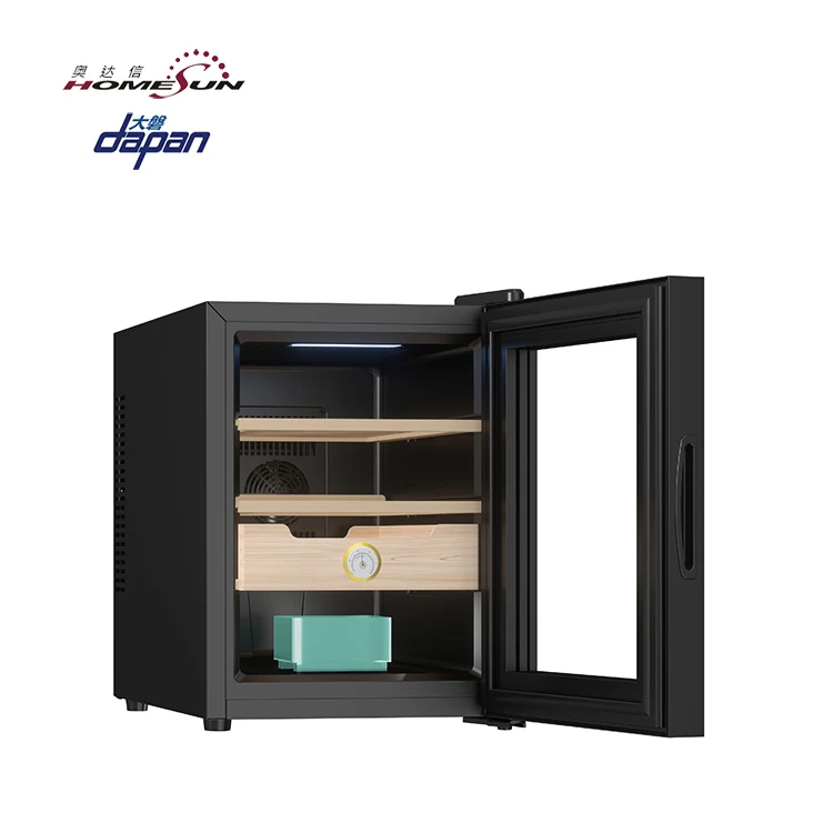Electric cigar fridge glasses with cigarette storage adjustable metal wooden cigar humidor