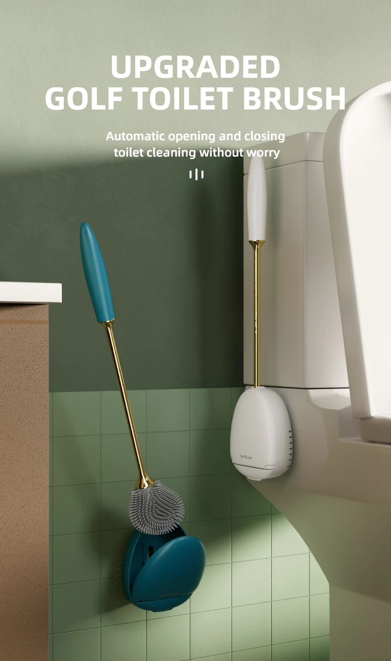 Sanga New TPR Household Cleaning Tools & Accessories Automatic Wall Mounted Plastic Cleaning Toilet Brush for Bathroom