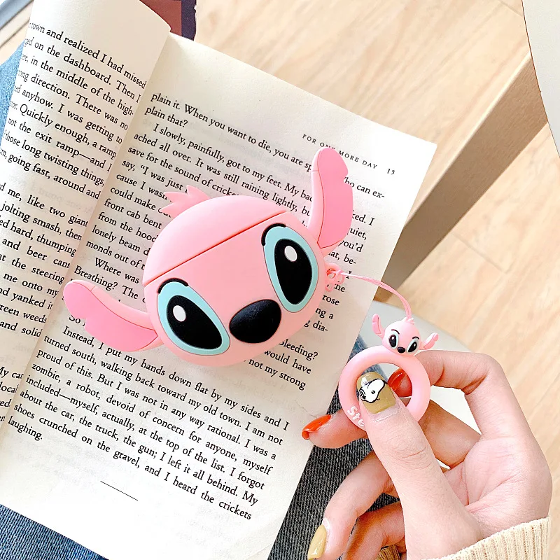  3D чехол для наушников Airpods 2 силиконовый с мультяшным изображением кошки Apple Air pods 1