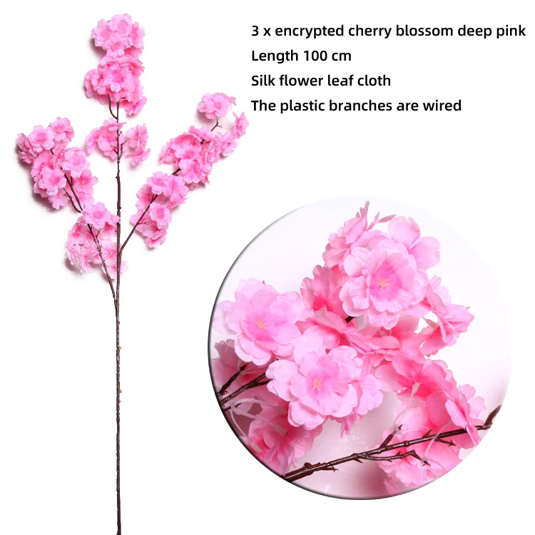 Trigeminal encryption wedding arch artificial pink flower cherry blossom