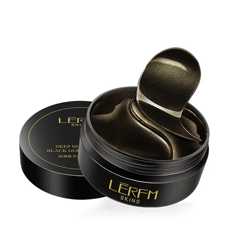 
Privae label remove dark circle patches soothing black pearl Caviar collagen crystal eye mask 