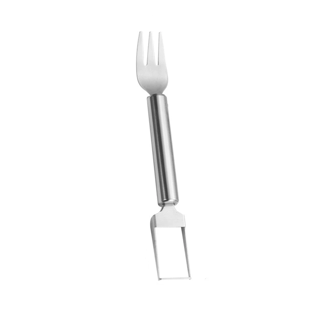 2024 New Arrival Dual Head Stainless Steel 2-in-1 Fruit Cutter & Watermelon Fork Slicer Knife Home Kitchen Gadget