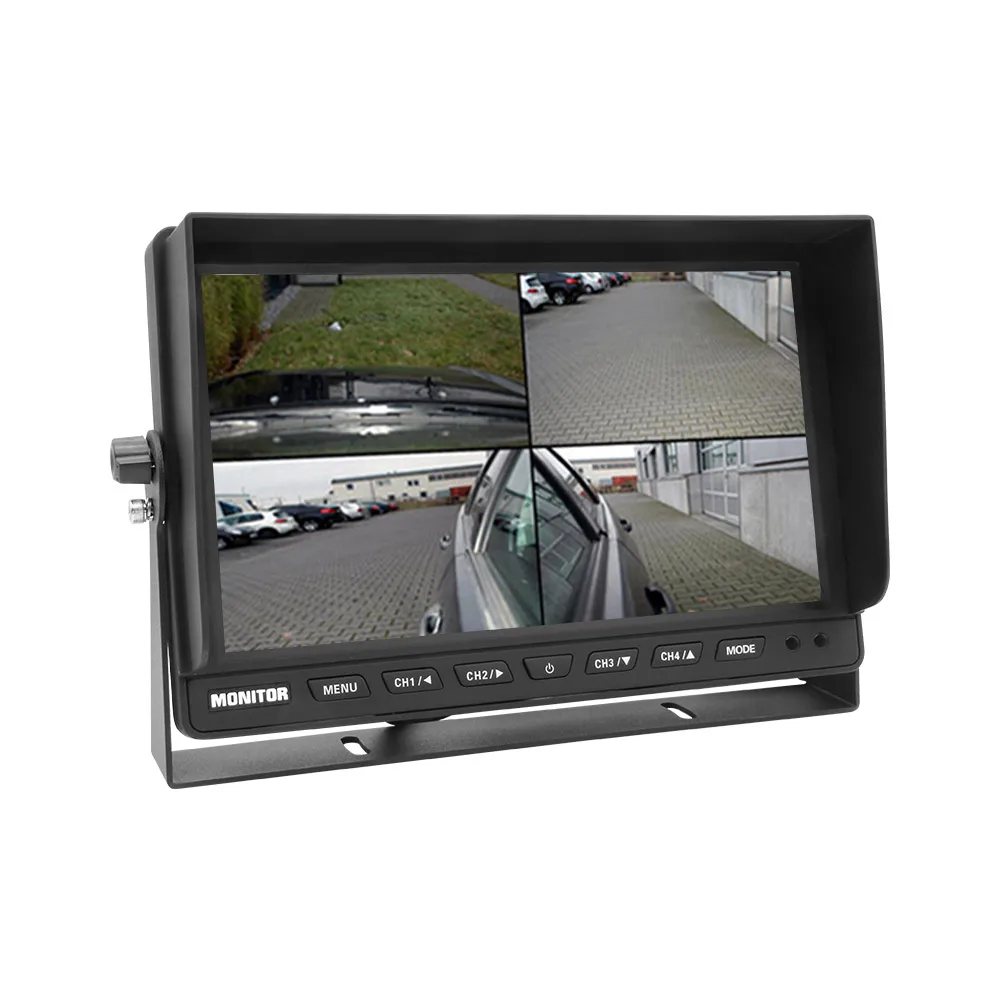 Top quality 9inch quad monitor with touch button rear view 9 inch screen stand alone lcd