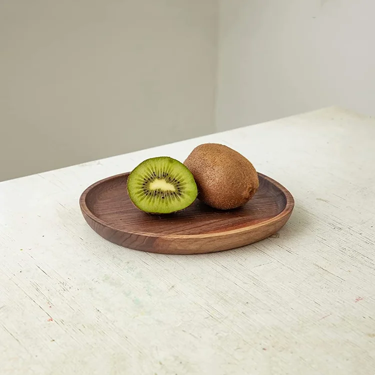 High quality unique design hand made walnut serving tray platter natural