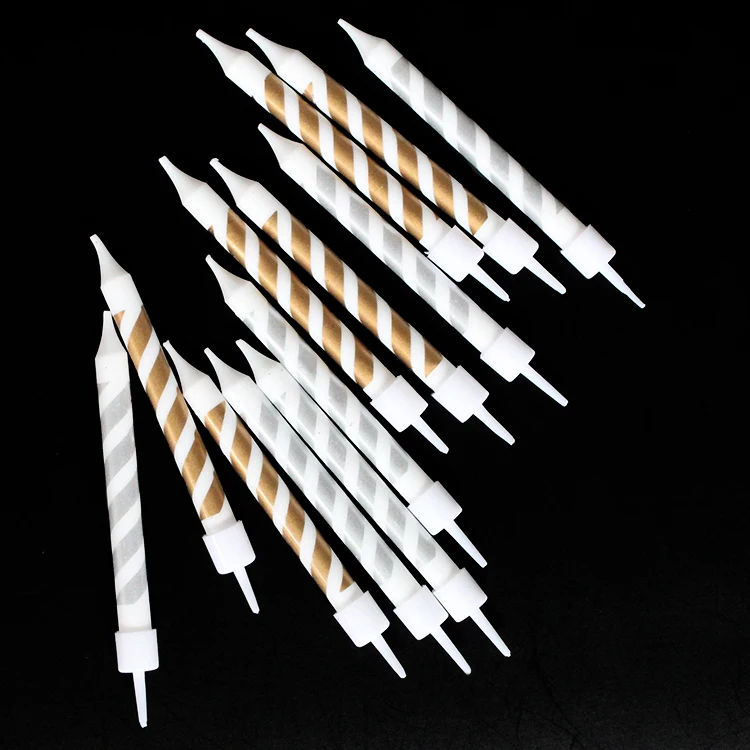 2020 Hot Sale Luxury Sparking Gold Velas Decorativas Set Birthday Cake Candle