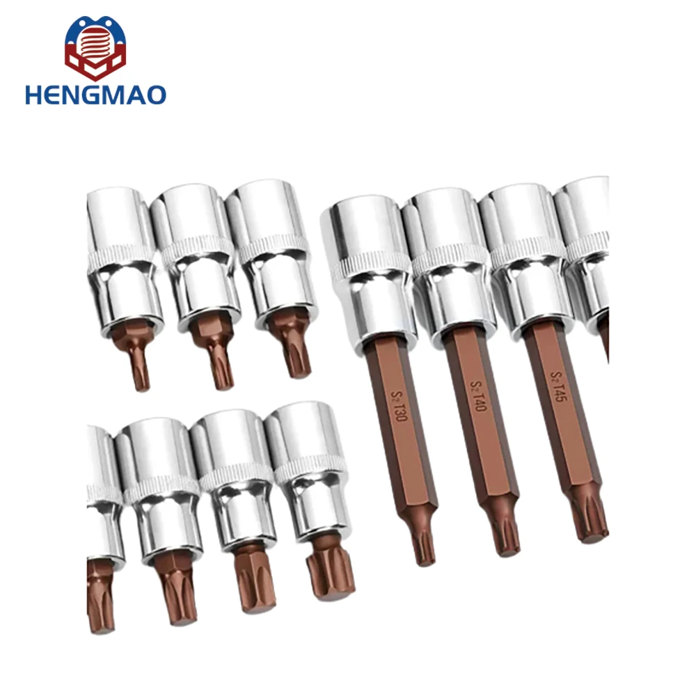 Factory Supply Chrome-Finish Steel Socket Wrench Screwdriver Hand Repairing Tools Hex Torx Square