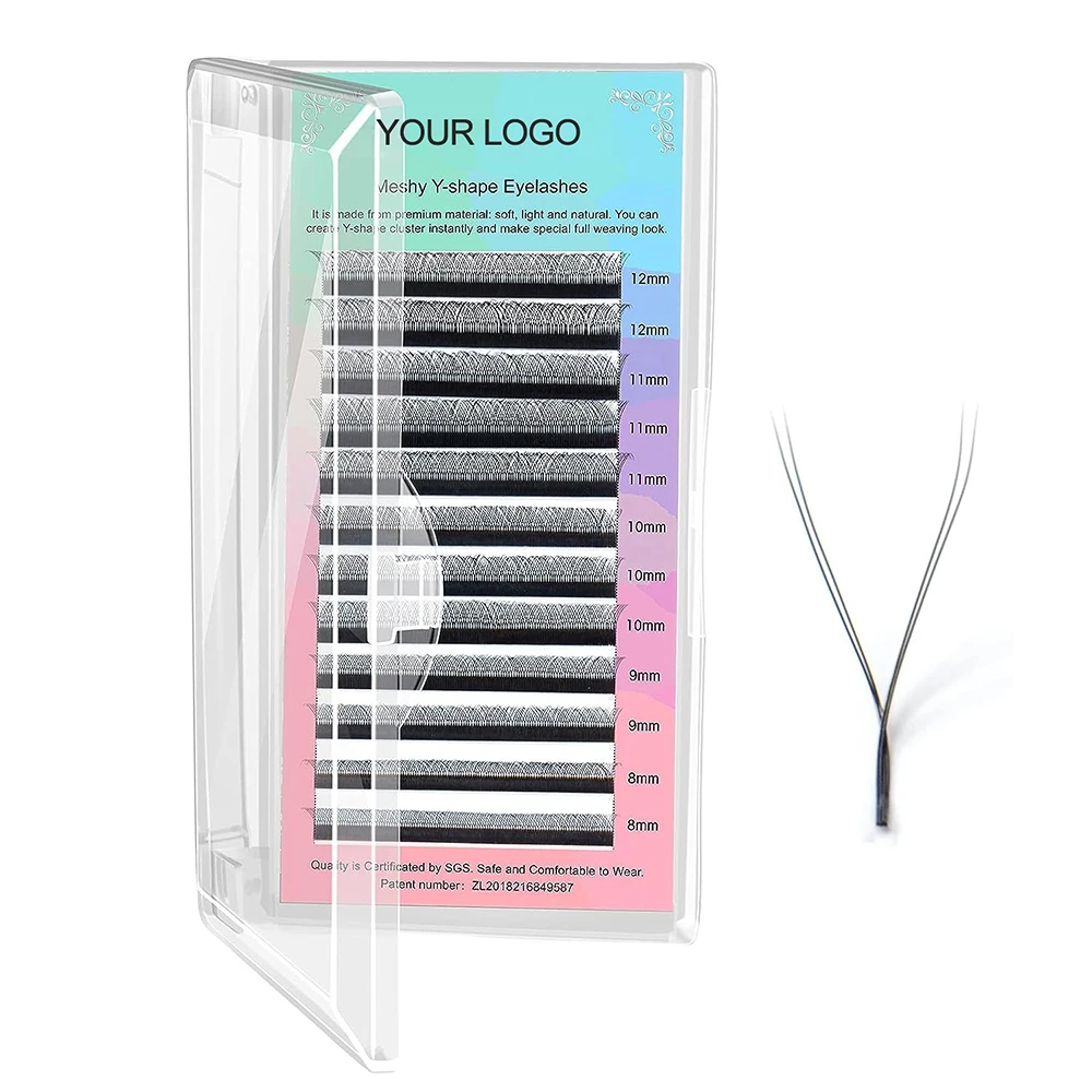 Yy Shape Beautiful Marvelous Luxury Synthetic Hair Eyelash Extension Lashes with Thickness 0.05 0.07 Curl B C D