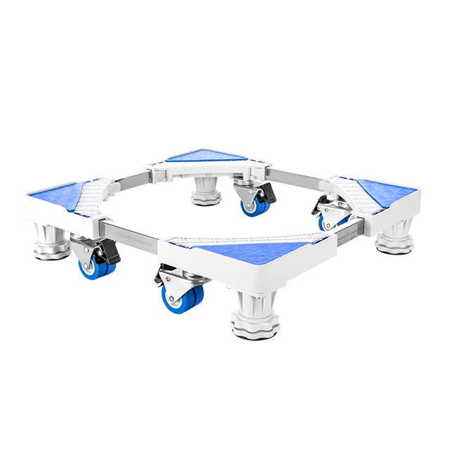 Hot Sell Movable Shockproof Washing Machine Base Fridge Stand with 4Wheels and 4Legs Weight Capacity 200KGS