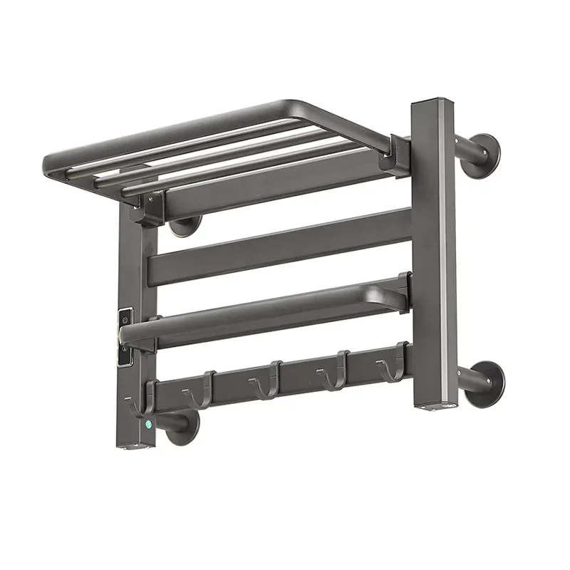 High Quality Aluminum Adjustable Temperature Non-Punch Wall Mounted Electric Heated Towel Dryer Electric Towel Rack