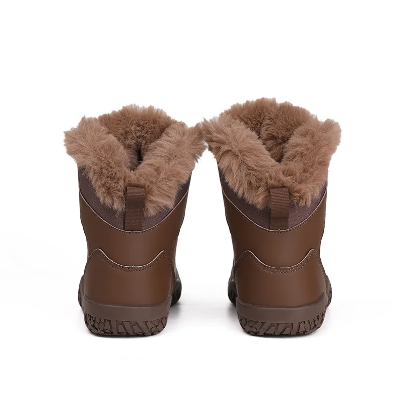 Non-slip Men Winter Outdoor Barefoot Boots Hiking Women Ankle Boots Plush Warm Snow Shoes