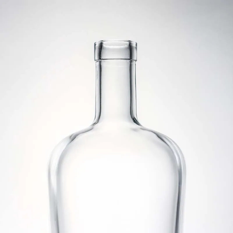 super flint elliptical cylinder shape glass bottle 800ml with thickness bottom for whisky tequila vodka glass bottle