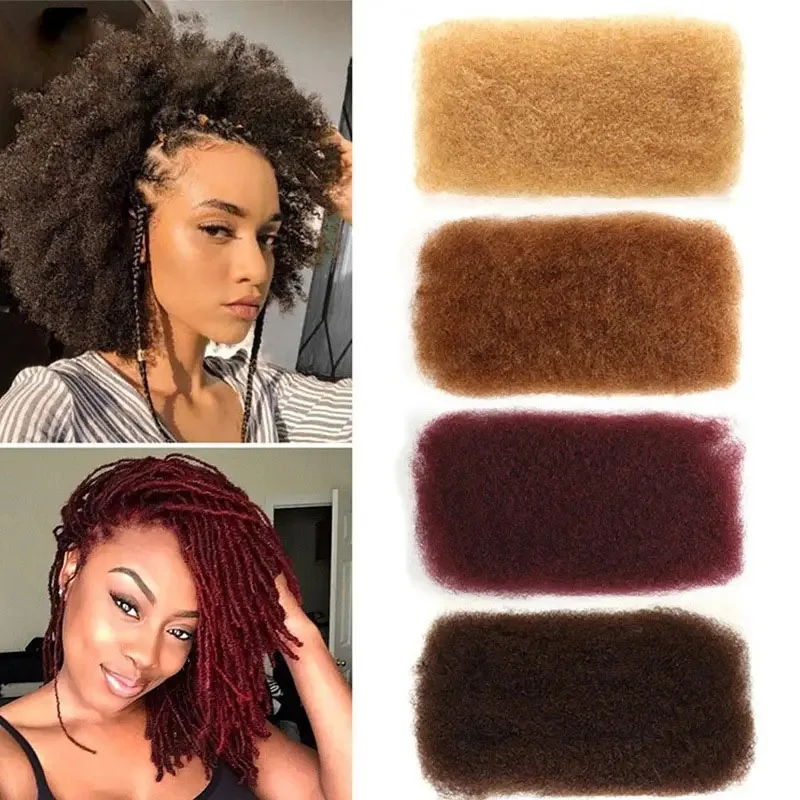 Brazilian Remy Hair Easy To Bleach And Dye Natural Crochet Afro Kinky Bulk Human Hair For Braids Hair Dreadlocks