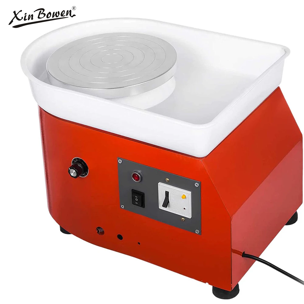 Xin Bowen Electric Pottery Wheel with Foot Pedal ABS Basin Electric Pottery Wheel 350W 110V for Ceramic Work Clay Art Craft