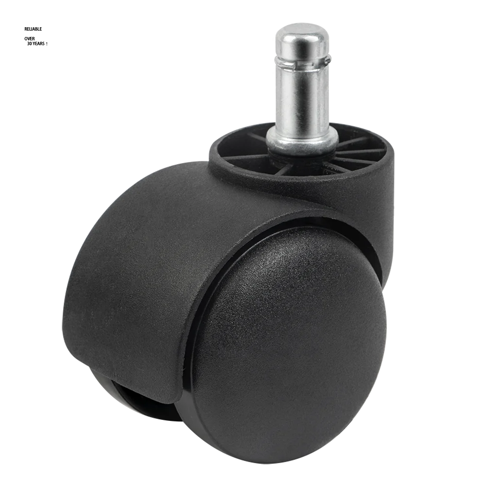 Gaming Chair Wheels 60 mm Mobile Plastic Castor Twin Wheel Furniture Casters with pin 11*22